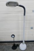 An adjustable desk lamp and similar floor lamp, largest approximately 160 cm (h).