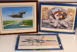 Three military / aviation related limited edition prints comprising Eurofighter Over Morecombe Bay