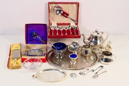 A quantity of plated ware to include tea set,