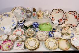 Mixed ceramics to include Royal Albert Chelsea Bird, Japanese covered vase, Royal Crown Derby,