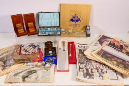 A mixed lot comprising a quantity of plated ware, pair of wooden bookends,