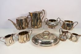 A collection of various plated wares.