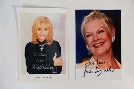James Bond 007 - Two signed photographic images comprising Dame Judi Dench and Britt Ekland,