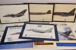 Aviation Interest - A quantity of prints / images of military aircraft including Squadron Prints,
