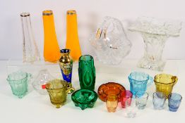 Glassware to include vases and similar.