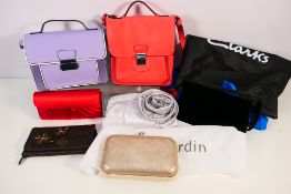 A collection of handbags / evening bags to include Beth Jordan, items appear unused.