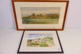 A watercolour landscape scene by Samuel Maurice Jones, signed lower right,