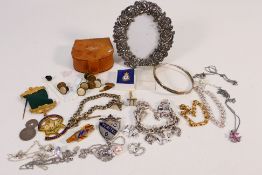 A collection of costume jewellery and similar.