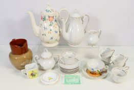 Lot to include a vintage Yugoslavian white and gilt coffee set for six, a further coffee pot,