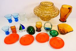 A quantity of decorative glassware to include bowls, vases and similar.