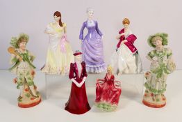 A collection of ceramic figures, predominantly lady figures to include Royal Worcester,