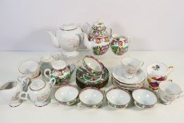 A collection of tea wares to include Oriental, Supreme Porcelain, Royal Stafford and other.