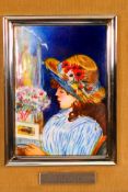 After Renoir, Reading Girl, a wood frame