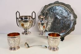 A collection of plated ware to include a