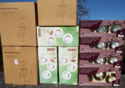 Unused surplus retail stock - Five Black Outdoor Lanterns for 60w energy saving bulbs,