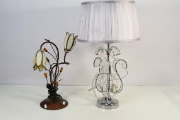 Two decorative table lamps, largest appr