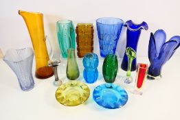 A collection of art glass pieces , predo