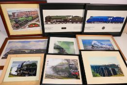 A collection of railway related prints and similar, various image sizes.