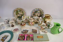 A mixed lot of ceramics to include various Capodimonte pieces, royal commemorative,