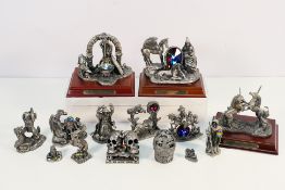 A collection of pewter Myth And Magic and similar figures to include The Destroyer Of The Crystal,