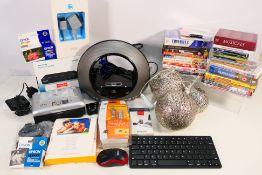 Lot comprising DVDs and electrical items