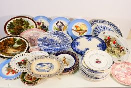 A collection of various cabinet plates,