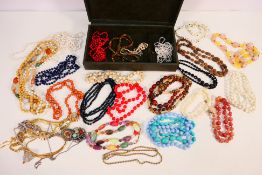 Costume Jewellery - A collection of various necklaces.