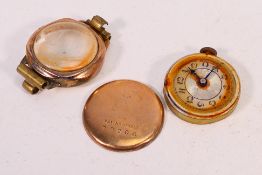 A 9ct rose gold wristwatch, hallmarks ve
