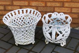 Two white painted, cast iron garden plan