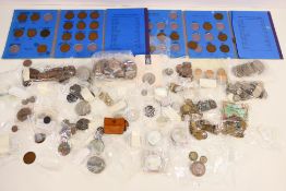 A collection of coins comprising pre and post decimal, commemorative crowns,