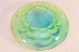 A large Waterford Crystal Evolution series Ocean Tide bowl in tones of green and blue,