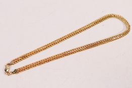 A hallmarked 9ct gold necklace, 41 cm (l) and approximately 11.2 grams.