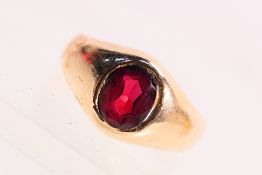 A rose metal, stone set ring, size M, approximately 3.