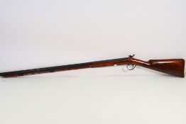 A decorative 19th century style wall hanger rifle with 89 cm (l) barrel and 129 cm (l) overall.