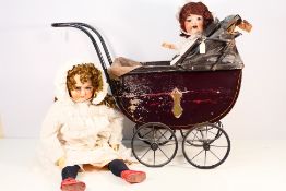 Armand Marseille - Tan-Sad - 2 x bisque headed dolls,