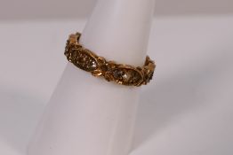 A 9ct gold stone set ring, size M, approximately 3.2 grams.