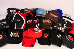 A collection of motor sport / speedway related baseball caps including Vastervik Speedway,