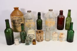 A collection of vintage glass bottles,
