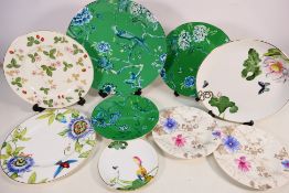 A collection of cabinet and similar plates to include three Wedgwood by Jasper Conran plates with