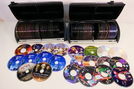 Two Discgear Selector 100 DVD organisers containing a large quantity of DVD discs including