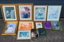A collection of framed prints including a limited edition depicting Fishpool Street, St Albans,