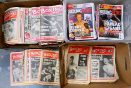 A good collection of Boxing News magazine, 1980's and later, two boxes. [2].