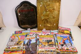 Lot to include a vintage advertising wall mirror for Thomas Greenall's Original, 49 cm x 36 cm,