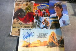 A collection of movie and football related posters to include Splash, 1986 FA Cup Finalists,