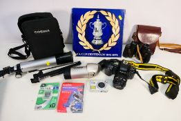 Lot to include a Nikon AF F-601 camera, Sony Cybershot,