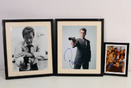 James Bond 007 - Three signed photographic images comprising Pierce Brosnan as Bond,