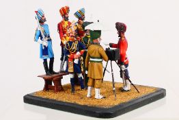 A high quality one-of-a-kind hand painted military diorama created by a skilled semi-professional