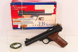 An EB22 Benjamin CO2 0.22 air pistol.