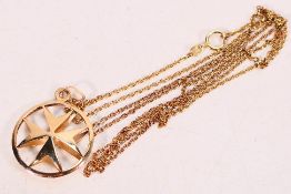 A 9ct yellow gold necklace and Maltese cross pendant, the pendant stamped 9c, 60 cm (l),