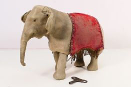 Automaton - A rare clockwork automaton walking elephant with key, likely by Roullet & Decamps,